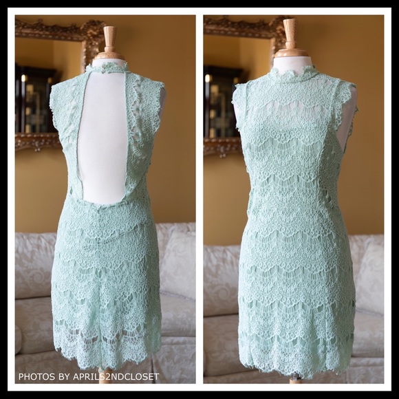 FREE PEOPLE CROCHET LACE MINI SLIP DRESS A3C - Picture 3 of 8